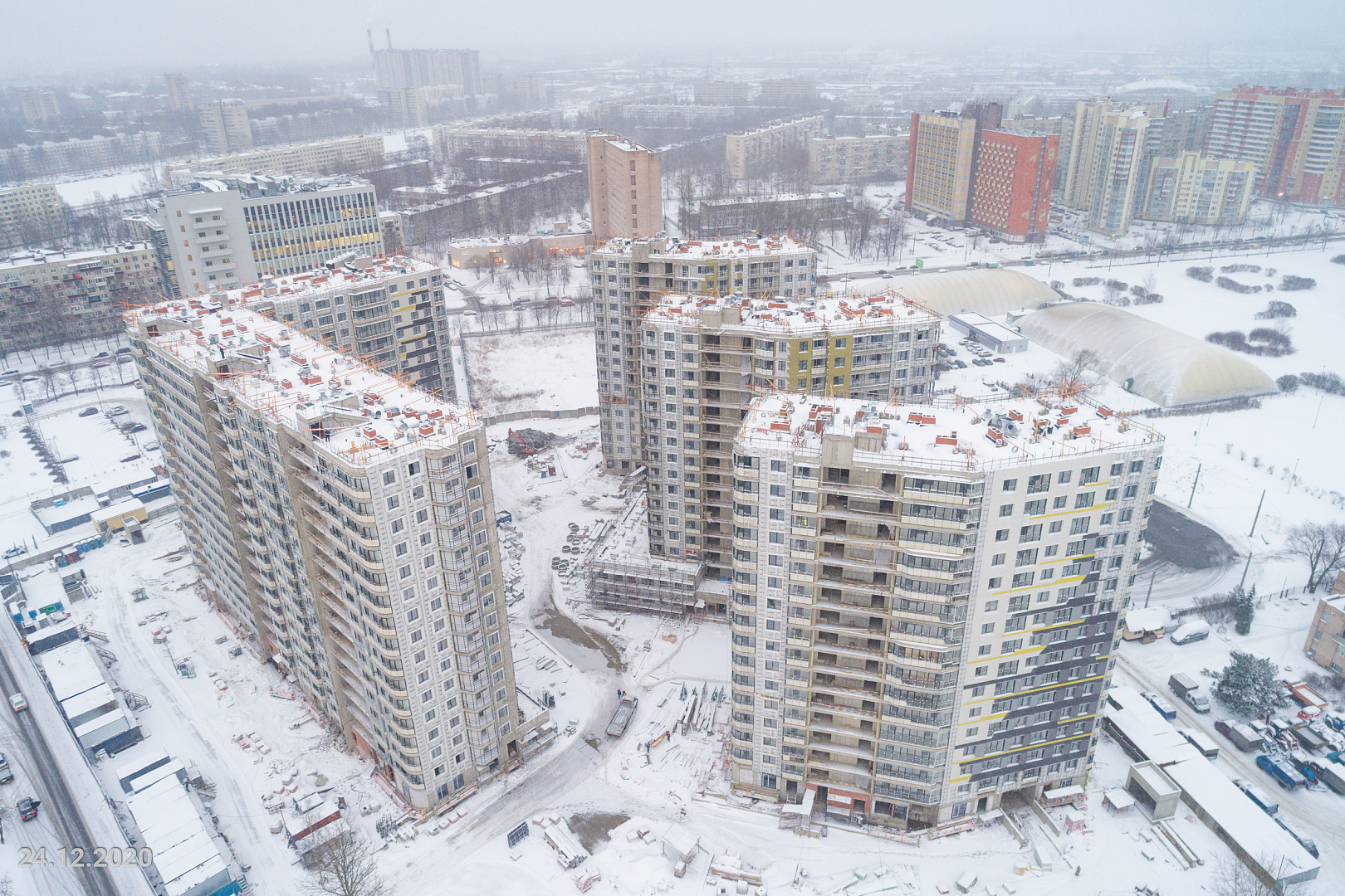 Ход строительства ЖК «Дом на Львовской» в декабре 2020